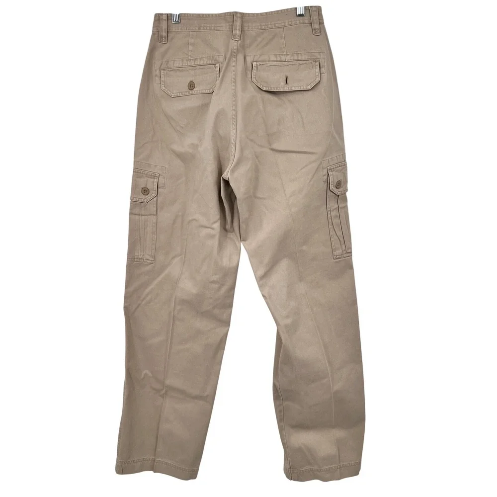 Sideout Mens Vintage Khaki Cargo Pants 32x34 Tan Cotton Straight Leg Twill